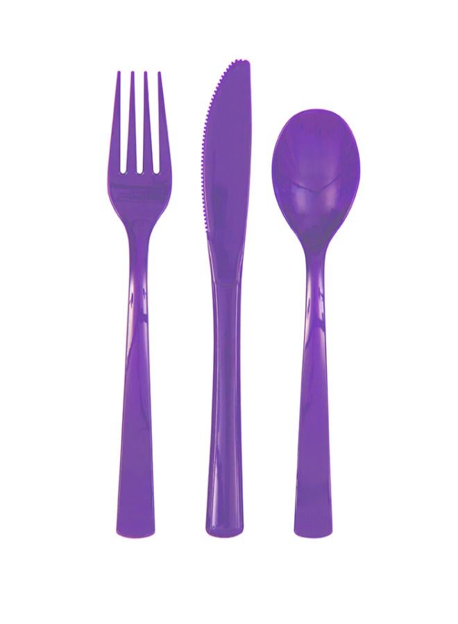 18 Neon Purple Cutlery
