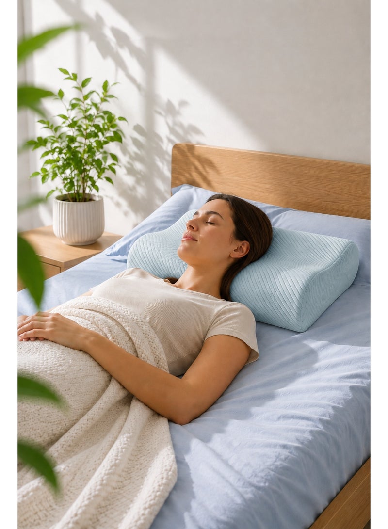 Dream Latex Pillow 100% Natural Latex with Cool Cotton Cover, Orthopedic Neck Support Pillow for Sleeping, Breathable & Soft Bed Pillow 58x39x10 cm - Image 2