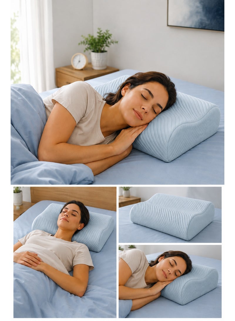 Dream Latex Pillow 100% Natural Latex with Cool Cotton Cover, Orthopedic Neck Support Pillow for Sleeping, Breathable & Soft Bed Pillow 58x39x10 cm - Image 3