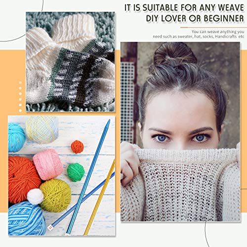 Syhood 6 Pieces/ 3 Pairs Aluminum Straight Knitting Needles Set, 8 mm, 9 mm and 10 mm,14 Inch Single Point Knitting Needles, Color Extra Long Sweater Straight for DIY Projects - Image 4