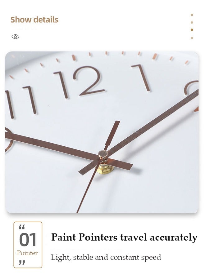 DUNISO ساعة حائط، ساعة كوارتز صامتة بدون تكتكة، ساعة حائط دائرية زخرفية، سهلة القراءة، مناسبة لغرف النوم، غرف المعيشة، المطابخ، المكاتب، المدارس - Image 5