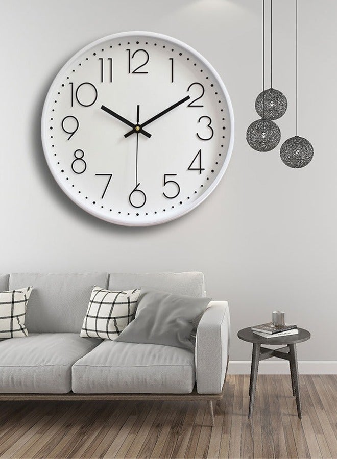 DUNISO ساعة حائط، ساعة كوارتز صامتة بدون تكتكة، ساعة حائط دائرية زخرفية، سهلة القراءة، مناسبة لغرف النوم، غرف المعيشة، المطابخ، المكاتب، المدارس - Image 1