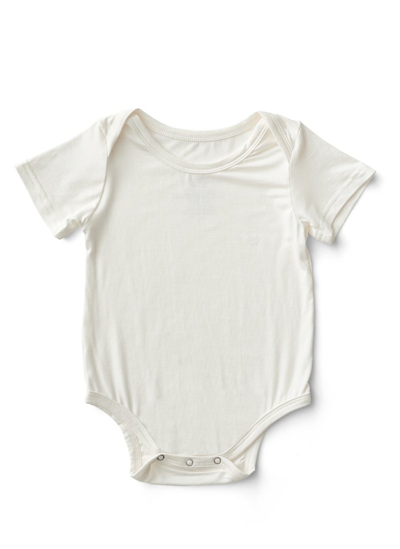 Anvi Baby Organic Bamboo Spandex Bodysuit- White 3 to 6 months  - Image 1