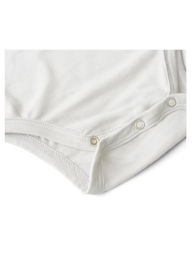 Anvi Baby Organic Bamboo Spandex Bodysuit- White 3 to 6 months