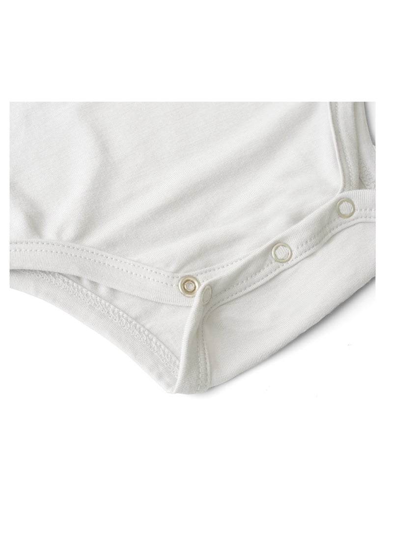 Anvi Baby Organic Bamboo Spandex Bodysuit- White 3 to 6 months  - Image 3