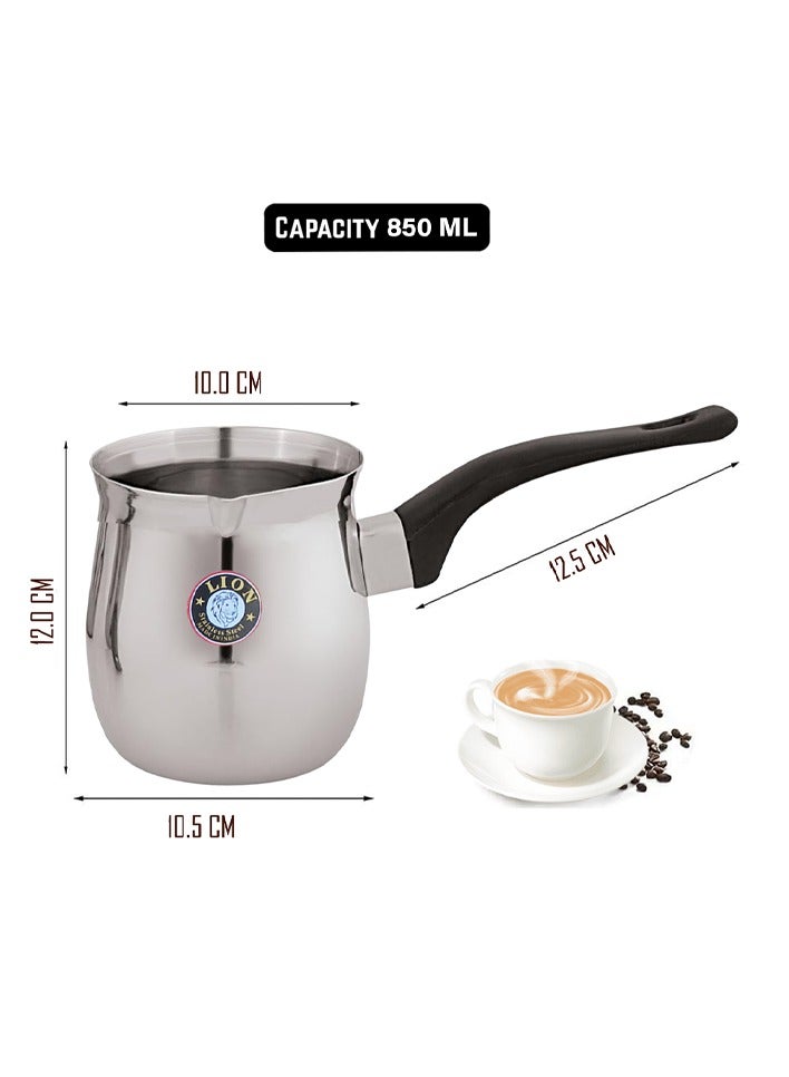 Lion Premium Stainless Steel Coffee Warmer & Tea Pot, 850ml, Cool-Touch Handle, Spout Design – Multipurpose for Brewing Coffee, Tea, Hot Chocolate, Butter Melting & More, Durable Quality - Image 5