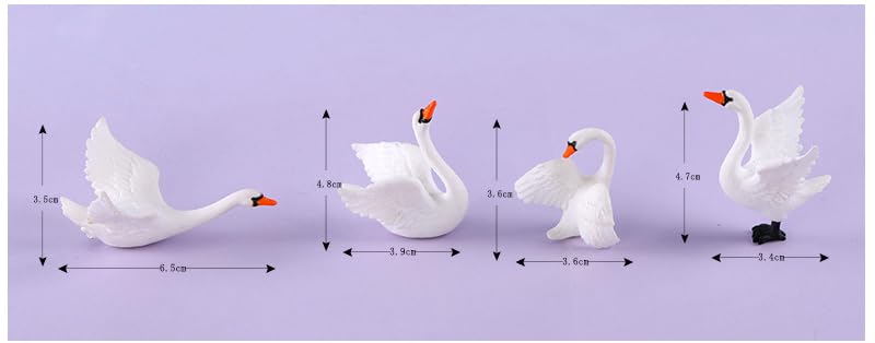 Chocozone Pack of 4 Goose Miniatures Toys for Kids Decorative Items for Home Landscape Decor Fairy Garden Decorations - 4.5cm - Image 5