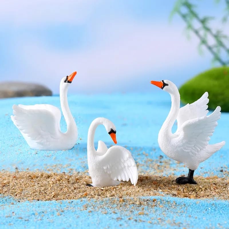 Chocozone Pack of 4 Goose Miniatures Toys for Kids Decorative Items for Home Landscape Decor Fairy Garden Decorations - 4.5cm - Image 4