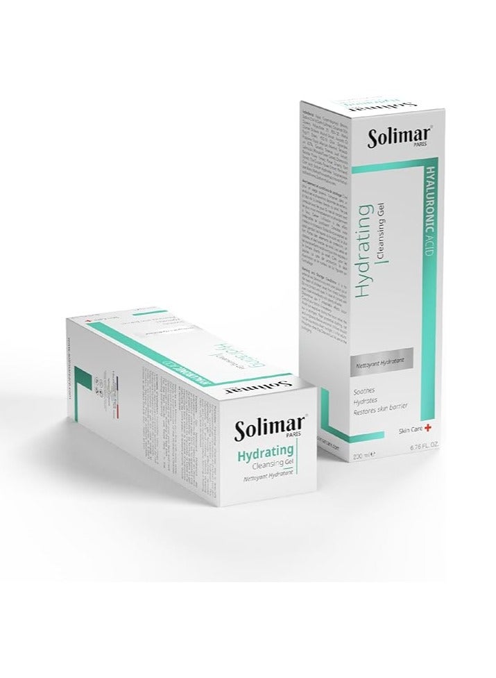 Solimar Paris Hydrating Cleansing Gel with Hyaluronic Acid & Vitamin E – 200ml - Image 1