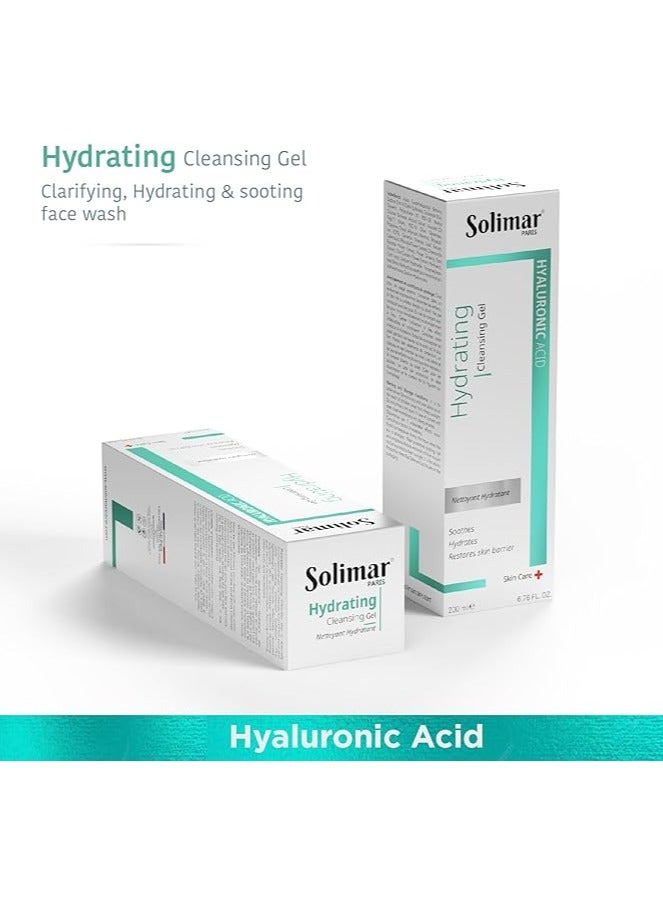 Solimar Paris Hydrating Cleansing Gel with Hyaluronic Acid & Vitamin E – 200ml - Image 2