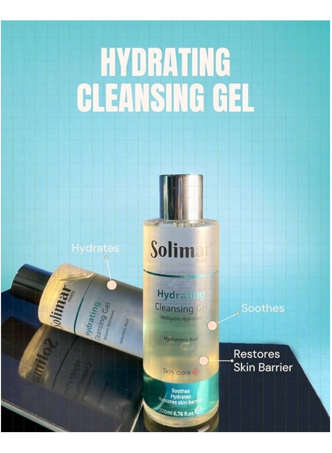 Solimar Paris Hydrating Cleansing Gel with Hyaluronic Acid & Vitamin E – 200ml - Image 5