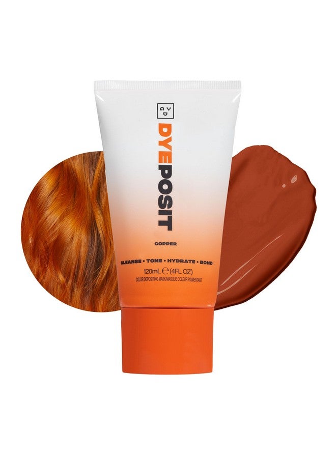 Color Depositing Mask, Dyeposit Color Depositing Conditioner, Toning Treatment, Tone & Enhance Color-Treated Hair - Semi Permanent Hair Dye, Vegan And Cruelty-Free (Copper) 4 Fl Oz