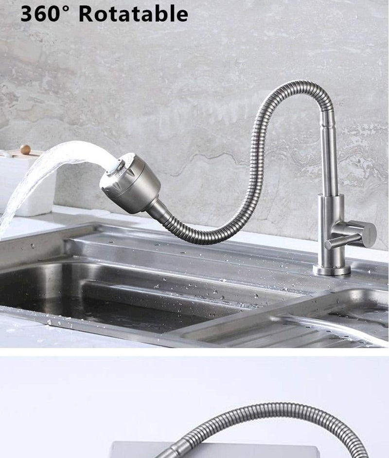 REPLEX Faucet Flexible Stainless Steel Basin Faucet 360 Degree Rotatable Deck Modes Water Saving for Kitchen Sink Water Faucet Sprayer Flexible Tap Extension Water Tap Wash Basin Bathroom Accessories - Image 5