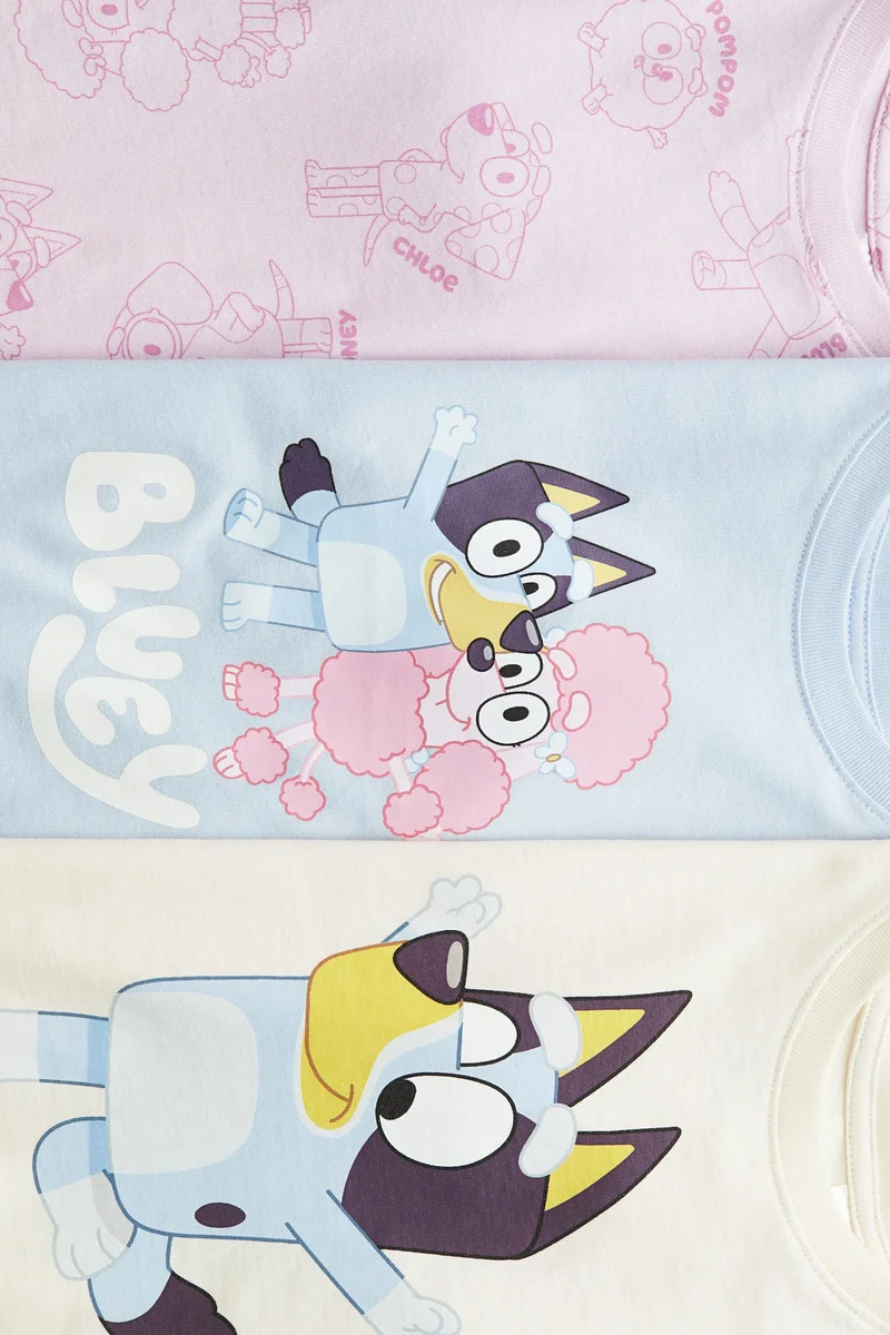 H&M 3-pack printed jersey tops