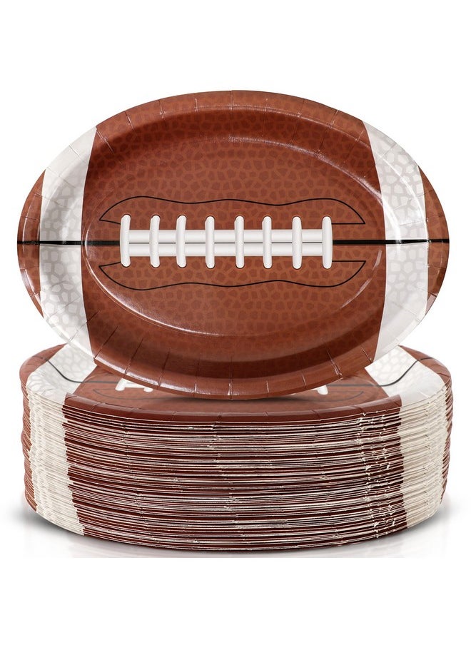 Sawowkuya - 100Pcs Football Party Supplies Football Shaped Disposable Paper Dinner Plates Tableware For Sports Game Birthday Tailgate Party Decoration - Image 1