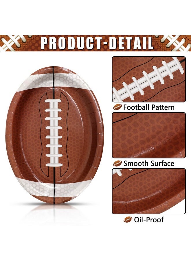 Sawowkuya - 100Pcs Football Party Supplies Football Shaped Disposable Paper Dinner Plates Tableware For Sports Game Birthday Tailgate Party Decoration - Image 1