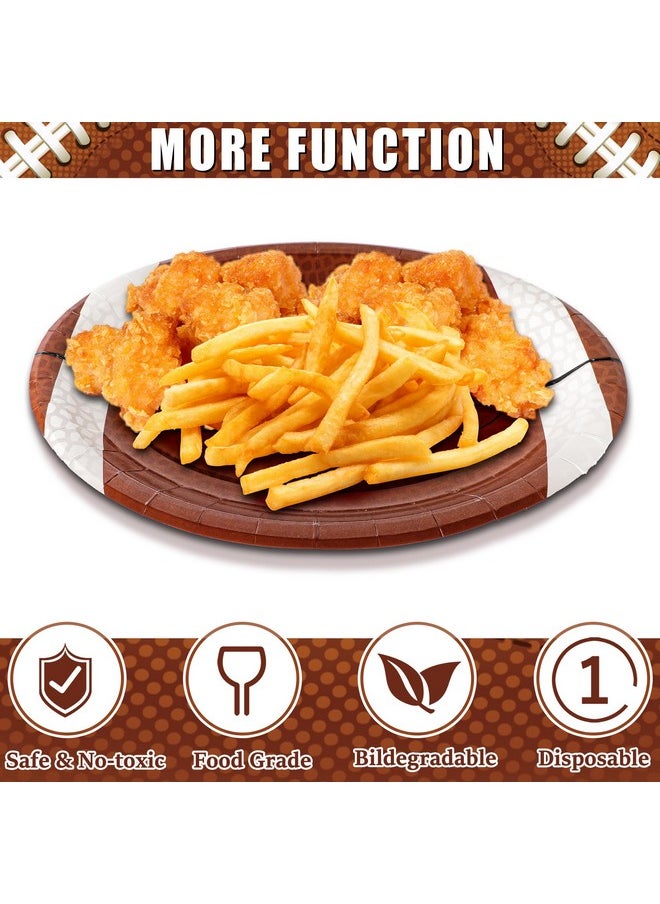 Sawowkuya - 100Pcs Football Party Supplies Football Shaped Disposable Paper Dinner Plates Tableware For Sports Game Birthday Tailgate Party Decoration - Image 1