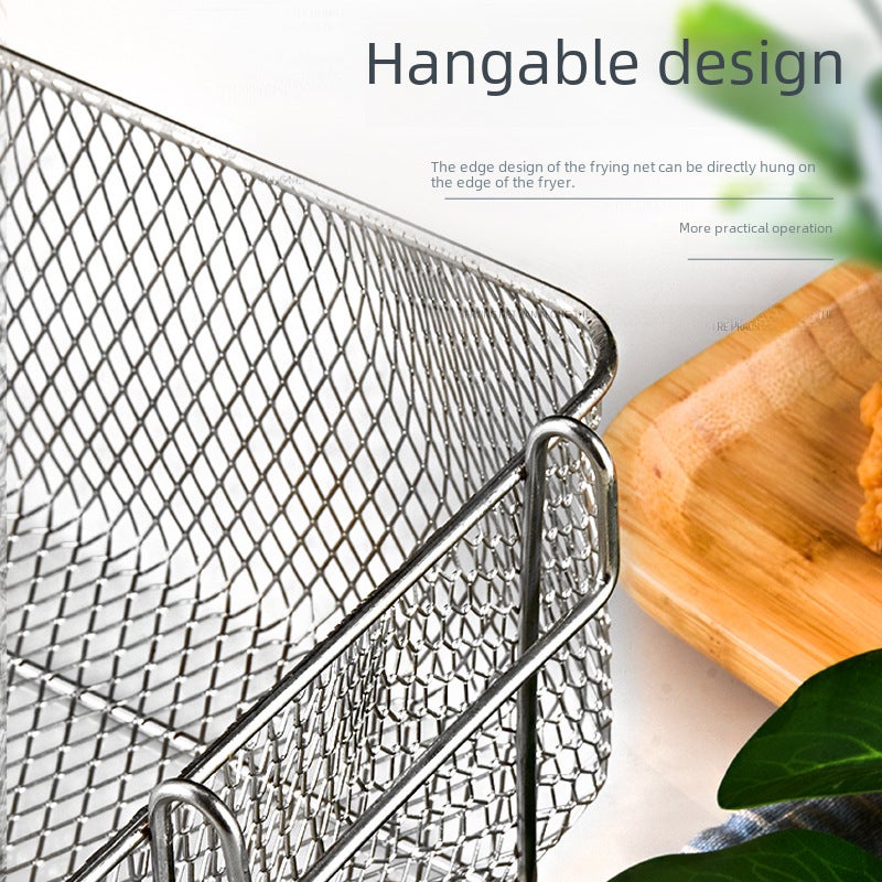 Meifan stainless steel frying screen basket 81 commercial electric frying furnace frying net frying pan special square filter oil screen frying net([304 material 6L] square fried net) - Image 5