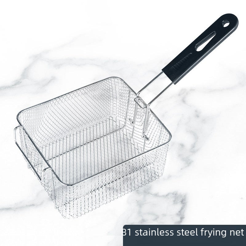 Meifan stainless steel frying screen basket 81 commercial electric frying furnace frying net frying pan special square filter oil screen frying net([304 material 6L] square fried net) - Image 2