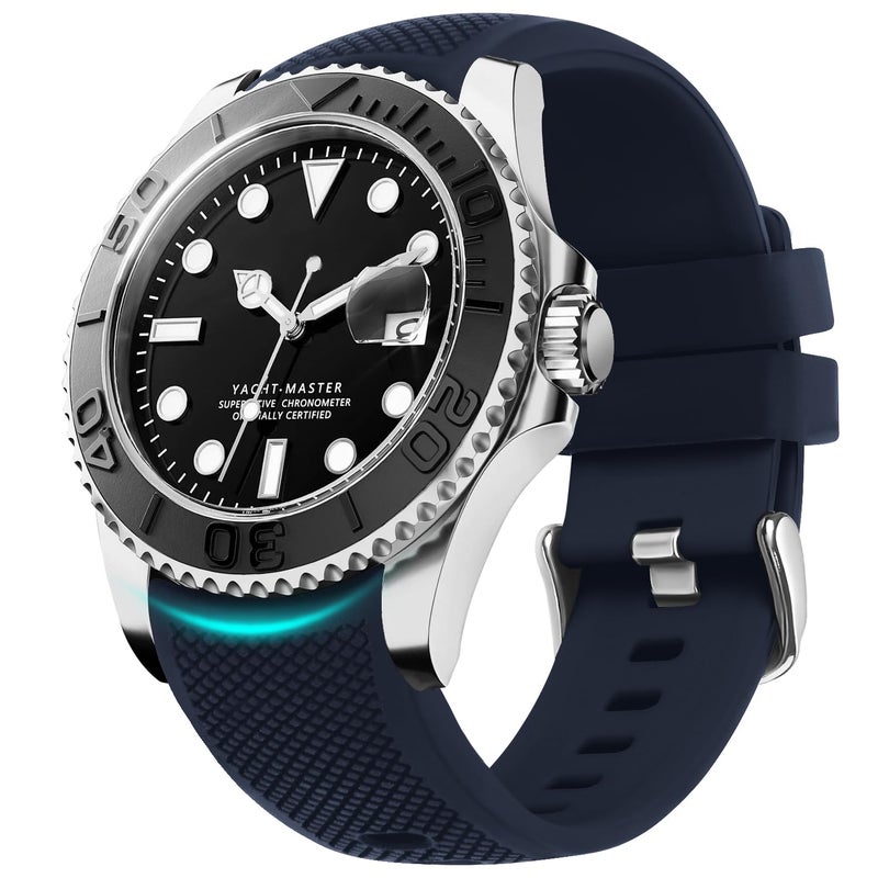 Fullmosa 22mm Silicone Watch Bands No Gaps Compatible for Samsung Galaxy Watch 46mmGear S3 ClassicFrontier Galaxy Watch 3 45mmBlue - Image 2