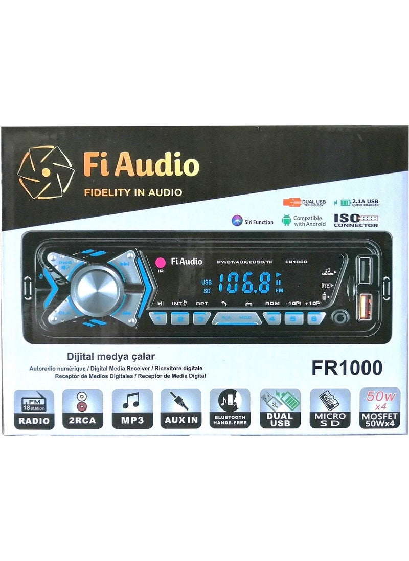 Fi Audio FR-1000 Auto Tape 4X50 Watt Bluetooth Carlive 2xusb Sd Fm Aux  - Image 1