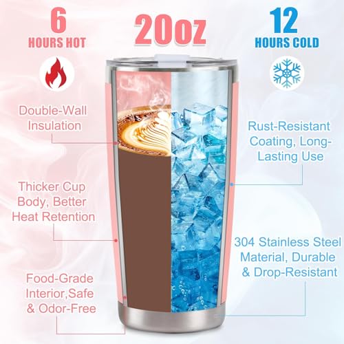 CUPLOOV Mom Gifts for New Mother, In My Girl Mom Era Christmas Gifts for Pregnant Women Mama, Expecting Moms to Be, First Time Mother Mommy Wife Sister Mothers Day, 20 Oz Pink Stainless Steel Tumbler Set - Image 3