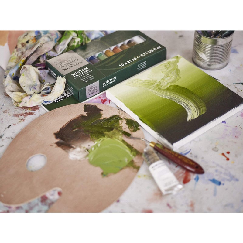 Winsor Newton Winsor & Newton Winton Long Handle Brush (5 Pack) (Round 6, Filbert 6, Flat 6, Bright 8, Fan 3) - Image 3