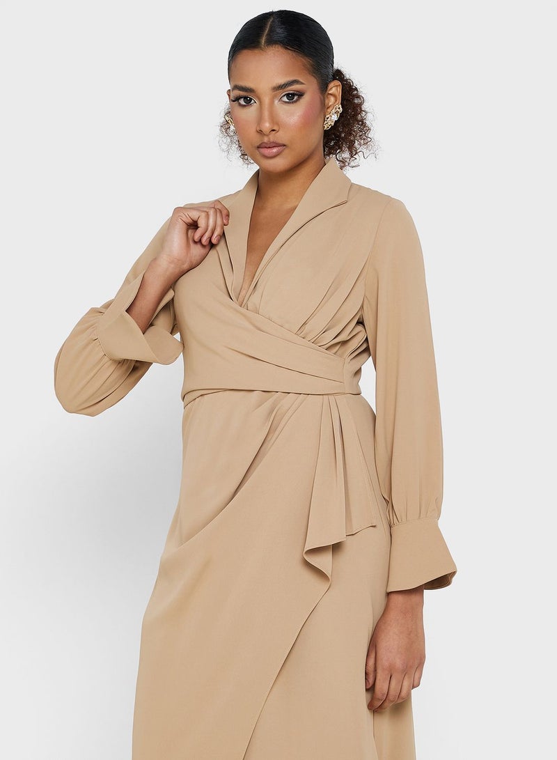 Montania Collared Faux-Wrap Dress  - Image 3
