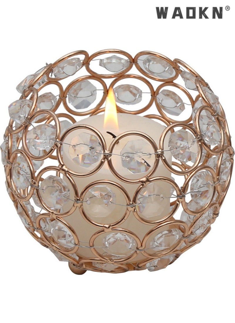 WAOKN Party Wedding Candle Cup Creative Retro Hollow Metal Glass Candle Holder, Tabletop Decoration Candle Lantern, Suitable for Wedding Decorations Holiday Table Decoration  - Image 1