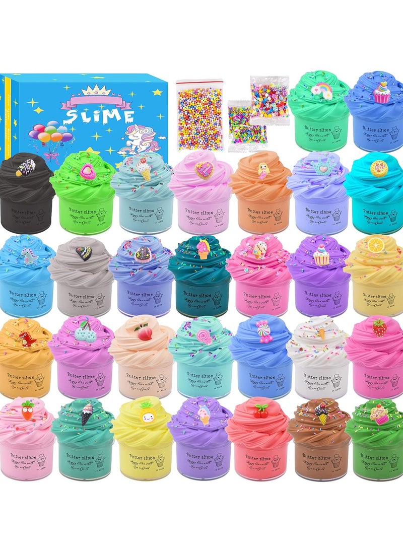 Generic 30 Pack Butter Slime Kits,Unicorn Slime Putty for Girls and Boys,Mini Scented Slime for Kids Party Favor Gift, Soft and Non-Sticky  - Image 1