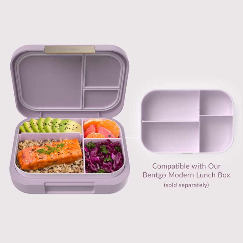 Bentgo® Modern Tray with Matte Lid - Reusable, BPA-Free, Meal Prep Containers for Adults with Removable Divider - 3 or 4 Compartments for Healthy Portioned Meals At Home & On the Go (Orchid) - Image 2