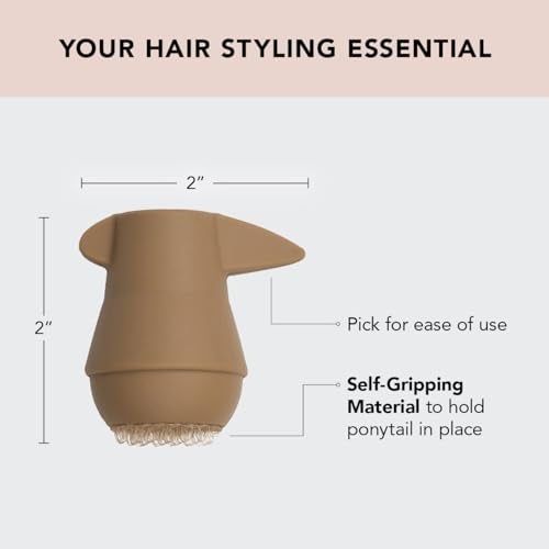 Kitsch PONYFULL Hair Volumizer Tool - Adds Lift and Style To Your Ponytail | Hair Bun Maker for Women | Ponytail Volumizer, Includes 3 No Snag Elastic Ties | Ideal Gifts for Women - (Blonde) - Image 2