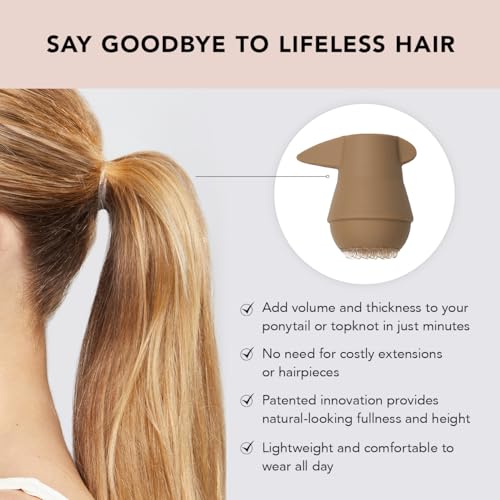Kitsch PONYFULL Hair Volumizer Tool - Adds Lift and Style To Your Ponytail | Hair Bun Maker for Women | Ponytail Volumizer, Includes 3 No Snag Elastic Ties | Ideal Gifts for Women - (Blonde) - Image 3