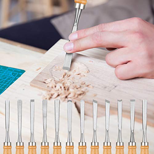 Calary 24Pcs Wood Carving Chisel Set - Kit Including Small and Large Size Wood Carver Set - Image 4