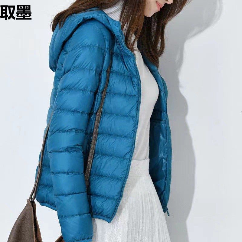 Women'S Short Korean-Style Slim-Fit Lightweight Cotton-Padded Clothes Women'S Vertical Collar F108-P24 Women'S Hooded F109-P26 - Image 4