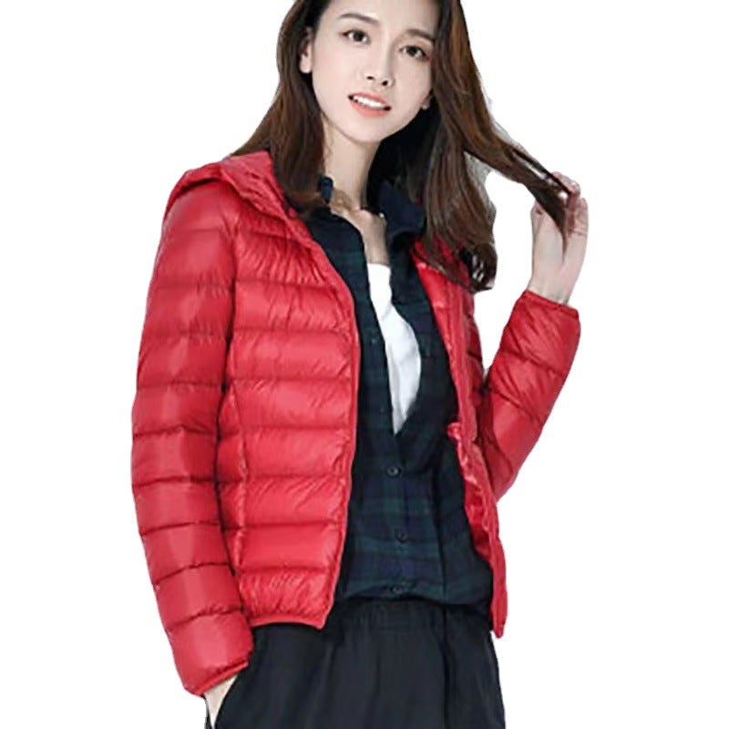 Women'S Short Korean-Style Slim-Fit Lightweight Cotton-Padded Clothes Women'S Vertical Collar F108-P24 Women'S Hooded F109-P26 - Image 5