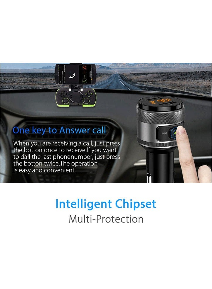 general Mini Car Bluetooth Player Aluminum Alloy Shell - Handsfree Call Dual USB Charging for Safe Driving - Image 5