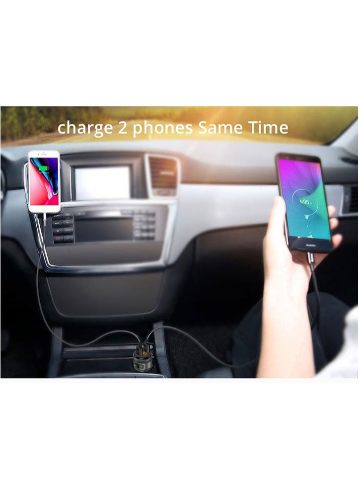 general Mini Car Bluetooth Player Aluminum Alloy Shell - Handsfree Call Dual USB Charging for Safe Driving - Image 4