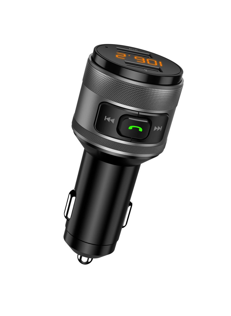 general Mini Car Bluetooth Player Aluminum Alloy Shell - Handsfree Call Dual USB Charging for Safe Driving - Image 3