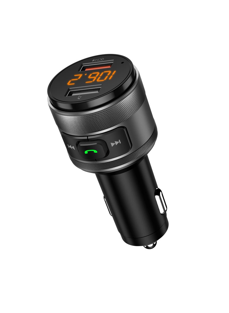 general Mini Car Bluetooth Player Aluminum Alloy Shell - Handsfree Call Dual USB Charging for Safe Driving - Image 2
