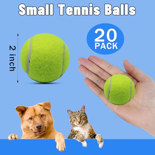 Magicorange Small Tennis Balls, 20 Pack 2 inch Tennis Balls for Dogs, Colorful Easy Catching Pet Dog Playing Ball with Mesh Bag for Easy Transport(Multicolor, 2 inch) - Image 2