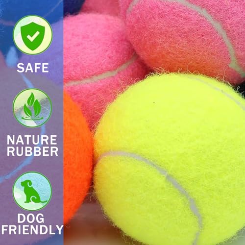 Magicorange Small Tennis Balls, 20 Pack 2 inch Tennis Balls for Dogs, Colorful Easy Catching Pet Dog Playing Ball with Mesh Bag for Easy Transport(Multicolor, 2 inch) - Image 3