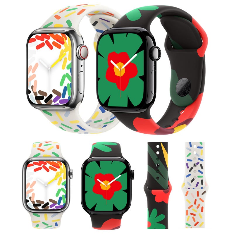 إيروريكس سوار ساعة Apple Watch 46 مم / 49 مم / 45 مم / 44 مم رياضي من السيليكون (قوس قزح) - Image 4