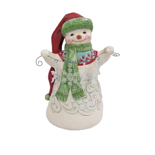 Enesco Jim Shore Heartwood Creek Snowman with Snowflake Garland Figurine Resin Hand Painted Crafted Collectible Decorative Figurines Christmas Home Decor Collection Sculpture Shelf Statue 65 Inch - Image 1