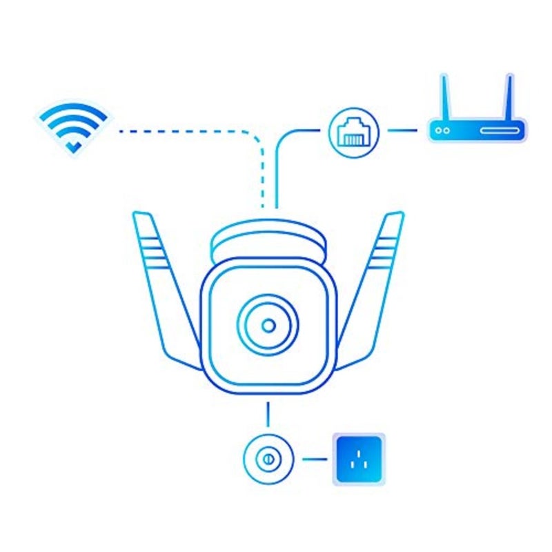 Outdoor security Wi-Fi CCTV camera with 2K resolution, weatherproof plastic housing, black finish, motion and person detection, advanced night vision, sound and light alarm, 2-way audio, compatible with Google Home and Alexa - Image 4
