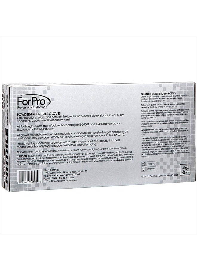 ForPro Professional Collection Disposable Nitrile Gloves, Chemical Resistant, Powder-Free, Latex-Free, Non-Sterile, Food Safe, 4 Mil, Black, Medium, 100-Count  - Image 3