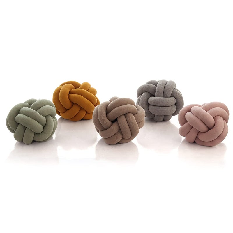 Pluchi Nodo Combed Cotton Knitted Knot Pillow/Knot Pillow for Sofa Pistachio Green Color (30 cm x 30 cm) - Image 4