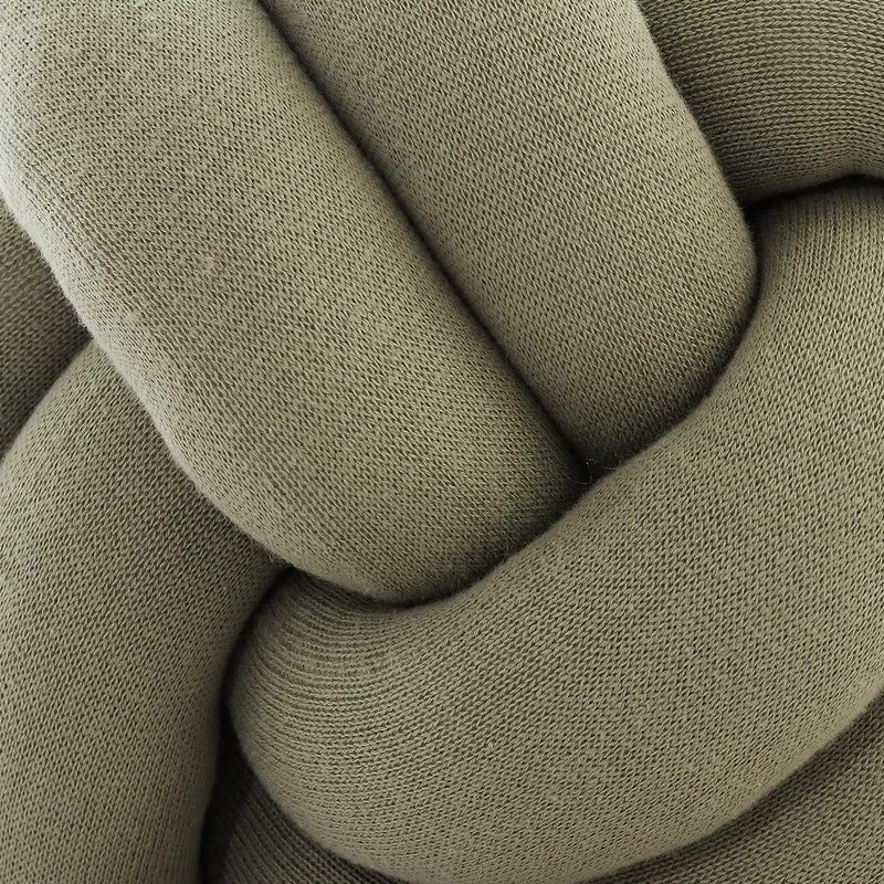 Pluchi Nodo Combed Cotton Knitted Knot Pillow/Knot Pillow for Sofa Pistachio Green Color (30 cm x 30 cm) - Image 2