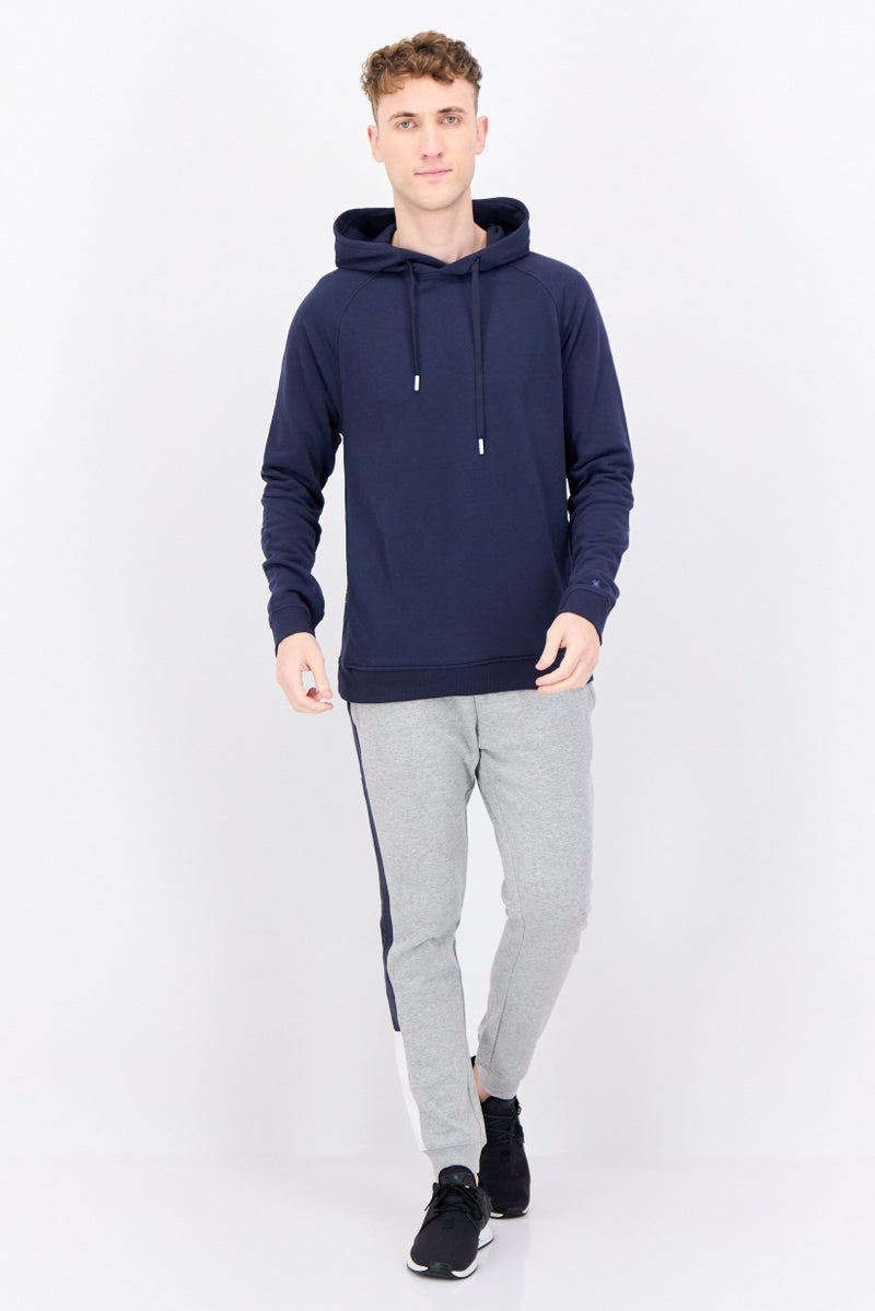 Kenneth Cole Men Active Hooded Solid Long Sleeves Sweatshirt, Navy - Image 2