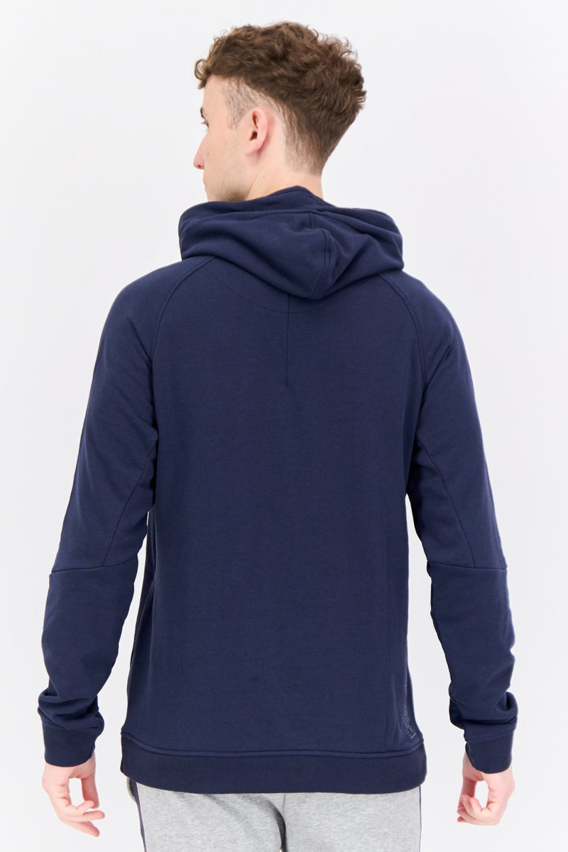 Kenneth Cole Men Active Hooded Solid Long Sleeves Sweatshirt, Navy - Image 4